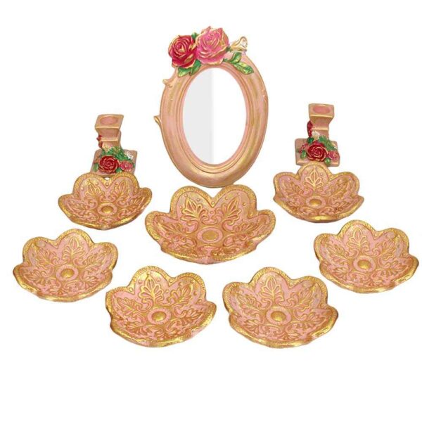 Pottery Haftseen Set Dishes with Mirror suitable for Nowruz Parva