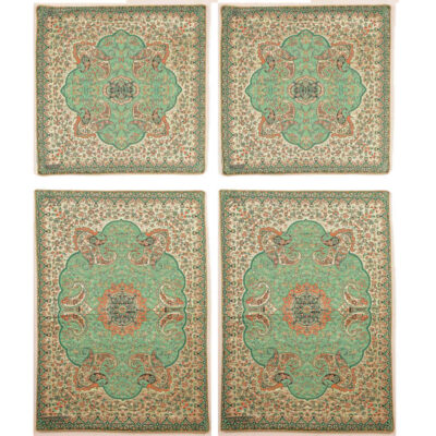 Persian Bedspread Set – Oriental Style Double Size with Termeh Fabric – Green Reyhan