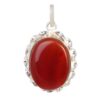 Persian Silver Pendant Classic Style with Agate Gemstone Taraneh