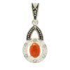 Persian Silver Pendant Classic Style with Agate Gemstone Zahra