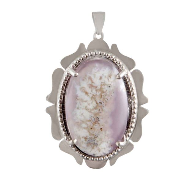 Persian Silver Pendant Classic Style with Dendritic Gemstone Minu
