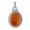Persian Silver Pendant Classic Style with Agate Gemstone Karin