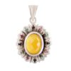 Persian Silver Pendant Classic Style with Agate Gemstone Sam