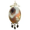 Persian Silver Pendant Classic Style with Sulemani Agate Gemstone Farinaz