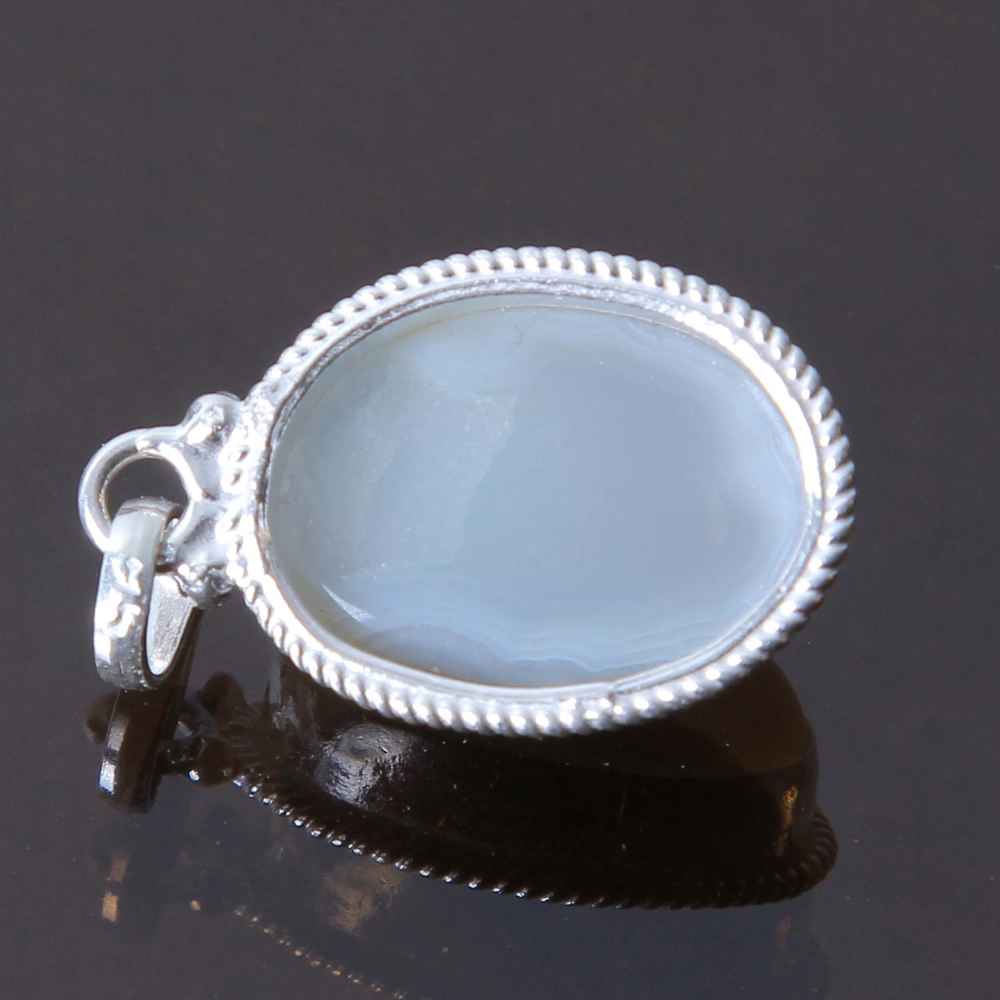 Persian Silver Pendant Classic Style with Sulemani Agate Gemstone
