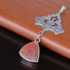 Persian Engraved Silver Pendant with Agate Gemstone Hassan