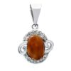 Persian Silver Pendant Classic Style with Yemeni Aqeeq Gemstone Zina