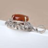 Persian Silver Pendant Classic Style with Yemeni Aqeeq Gemstone Heart