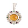 Persian Silver Pendant Classic Style with Yemeni Aqeeq Gemstone Sarvin