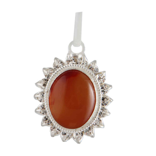 Persian Silver Pendant Classic Style with Yemeni Aqeeq Gemstone Sima