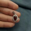 Persian Silver Pendant Classic Style with Yemeni Aqeeq Gemstone Sorkh