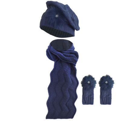 Women’s Knitted Hat and Scarf Set Model Parya