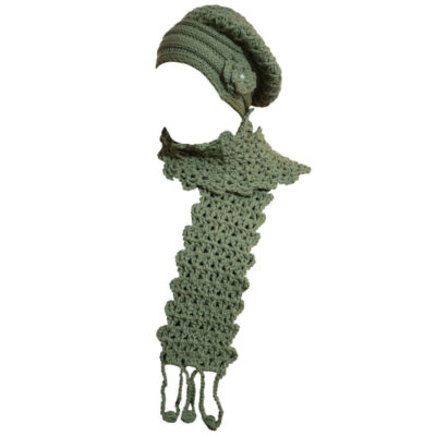 Women’s Knitted Hat and Scarf Set Model Samin