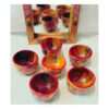 Wooden Haftseen Set Dishes with Mirror suitable for Nowruz Flower