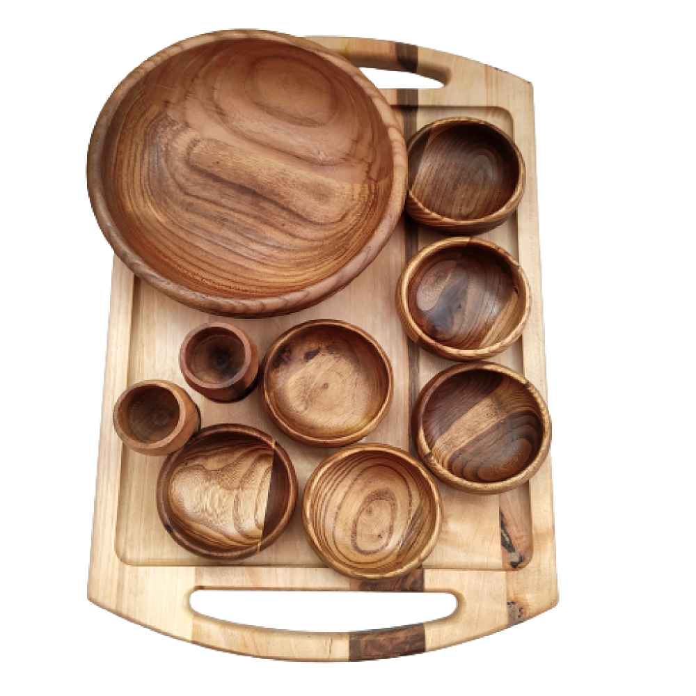 Wooden Haftseen Set Dishes suitable for Nowruz Celebration Hadi
