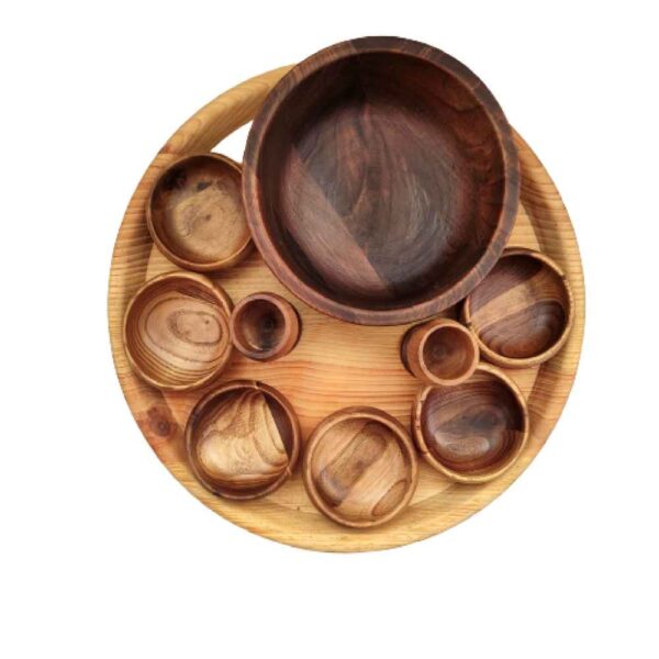 Wooden Haftseen Set Dishes suitable for Nowruz Celebration Yasin