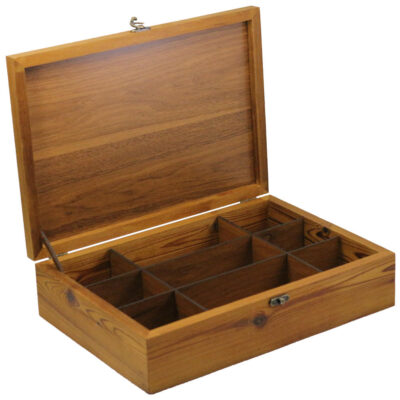 Dance Pattern Wooden Tea Organizer – Box with Compartments