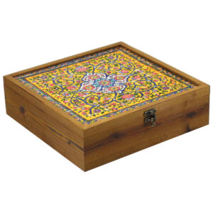 Yellow Persian Wooden Organizer Box Model Nava