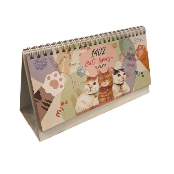 1402 Persian Desk Calendar Model Cat lovers