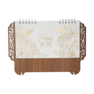 1402 Persian Wooden Desk Calendar Model Flower