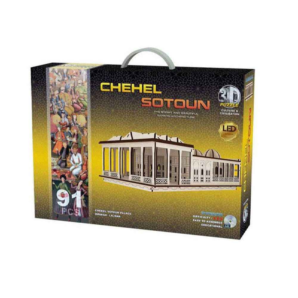 91-Piece 3D Puzzle: Chehel Sotoon Palace – Elegant Architecture