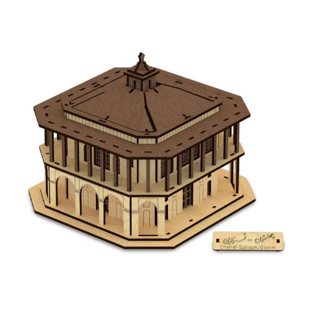 98-Piece 3D Puzzle: Chehel Sutoon Qazvin – Historical Model