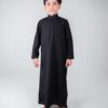 Black Dishdasha Thobe for Kids – Traditional Arab-Style Wear