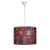 Fabric Pendant Light with Velvet Drum Lampshade Termeh