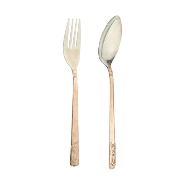 Copper Flatware Set - Spoon and Fork Ghazal (12pcs)