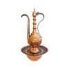 Decorative Persian Copper Aftabeh with Basin Bowl - Afra Model