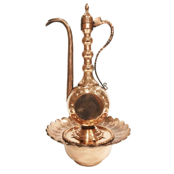 Decorative Persian Copper Aftabeh with Basin Bowl - Panah Model