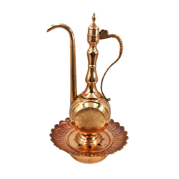 Decorative Persian Copper Aftabeh with Basin Bowl - Ilia Model