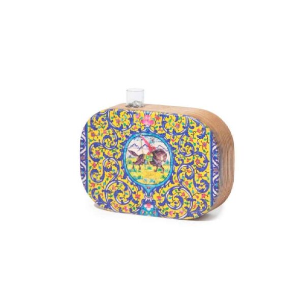 Decorative Wooden Terrarium Vase with Persian Inspired Pattern Parva