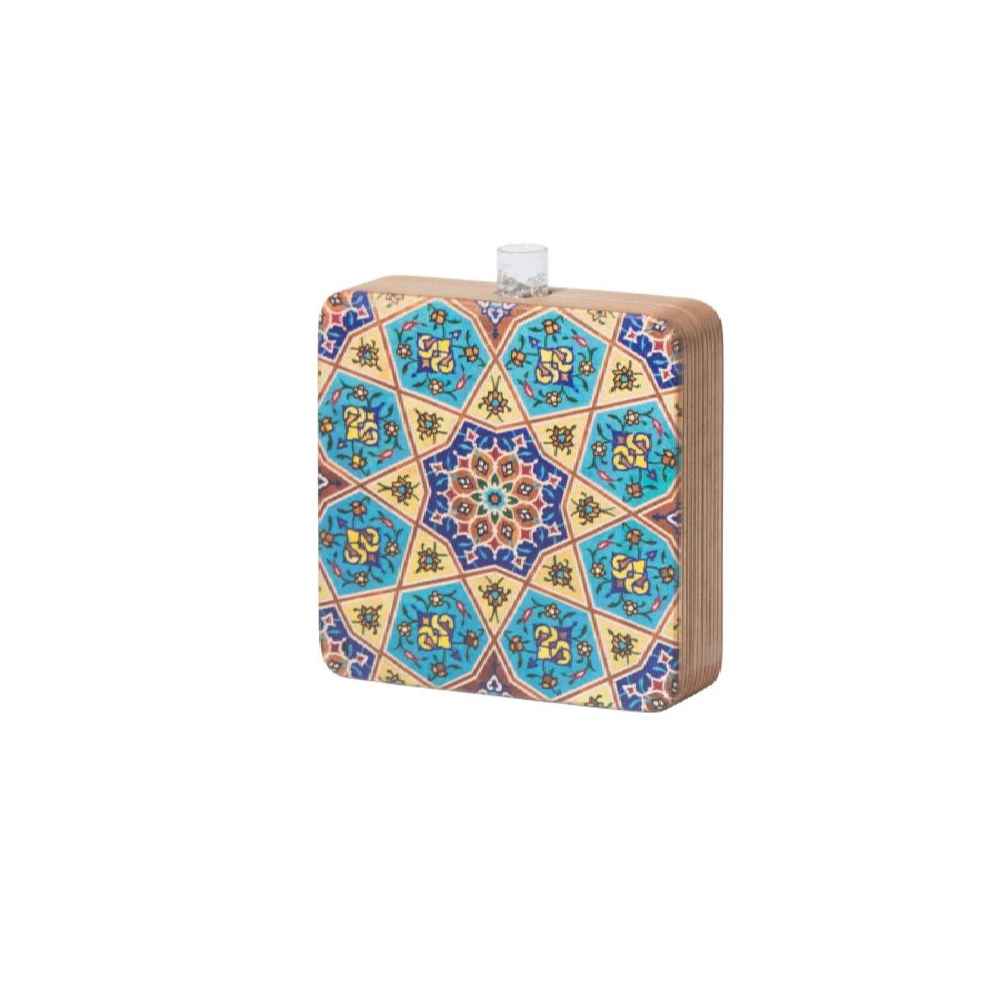Decorative Wooden Terrarium Vase with Persian Inspired Pattern Sonati