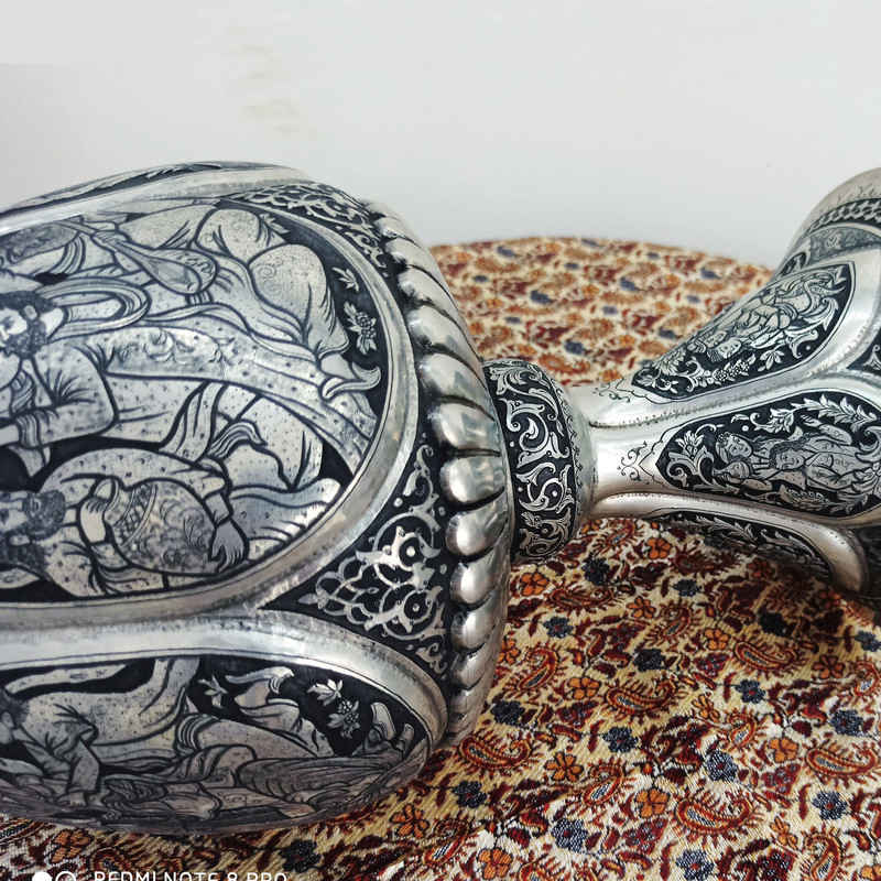 Handcrafted Persian Engraved Copper Sugar Bowl Majnoon