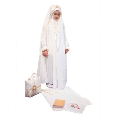 Girls’ Taklif Celebration Chador Set with Sleeves Model Melisa
