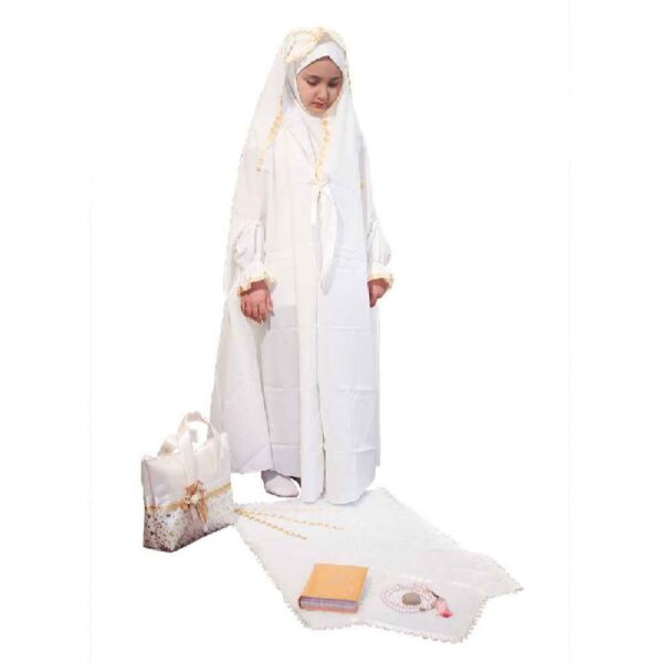 Girls' Taklif Celebration Chador Set with Sleeves Model Melisa