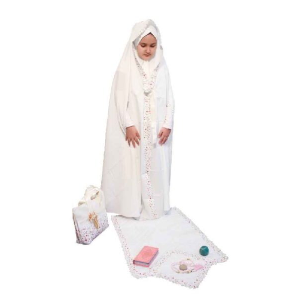 Girls' Taklif Celebration Chador Set with Sleeves Model Nastaran