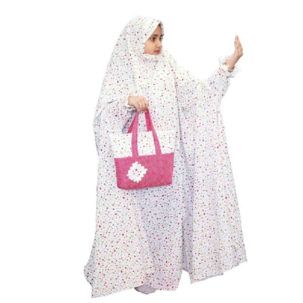 Girls' Taklif Ceremony Chador Set with Sleeves Model Floral