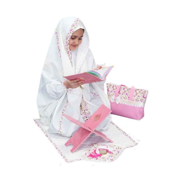 Girls' Taklif Ceremony Chador Set with Sleeves Model Nabaut