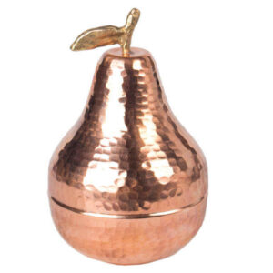 Hammered Copper Sugar Bowl Model Pear