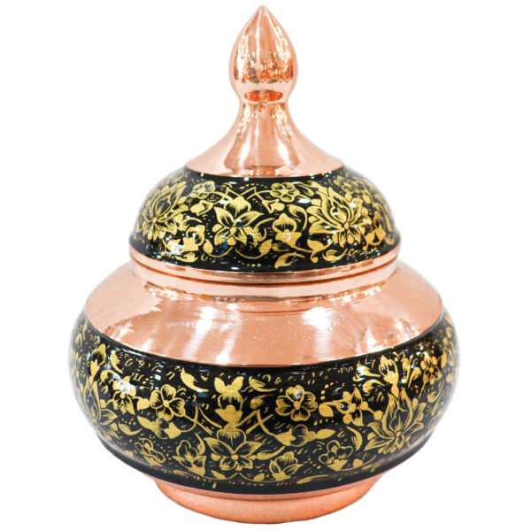 Handcrafted Persian Engraved Copper Sugar Bowl Tashir