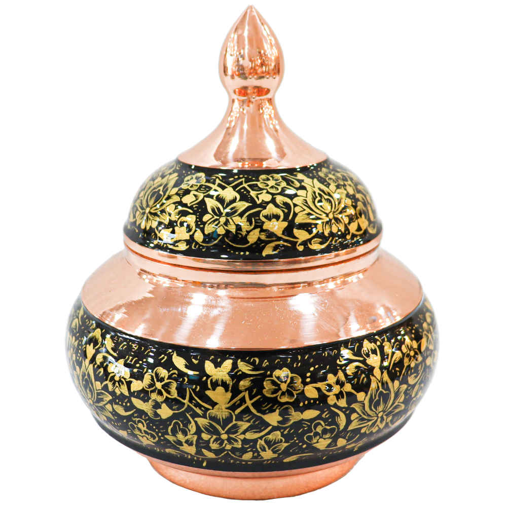 Handcrafted Persian Engraved Copper Sugar Bowl Tashir