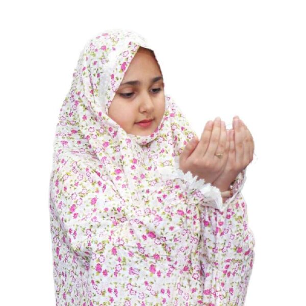 Islamic White Girls' Namaz Chador Model Blossom