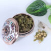 Handcrafted Persian Copper Sugar Bowl with Lid - Minakari Enameled Royan