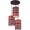 Fabric Cluster Pendant Light with Velvet Cylinder Lampshade Model Donya
