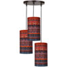 Fabric Cluster Pendant Light with Velvet Cylinder Lampshade Model Donya