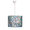 Fabric Pendant Light Pendant Ceiling Light with Velvet Drum Lampshade Firoozeh