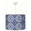 Fabric Pendant Light with Velvet Drum Lampshade Kaashi