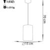Fabric Pendant Light with Velvet Cylinder Lampshade Nava